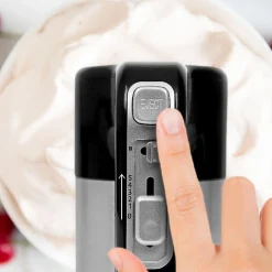 HM3 Batteur électrique à main 300W 5 vitesses Fonction turbo 2 batteurs 2 crochets Rangement intégré Pâtisserie gâteaux Duronic