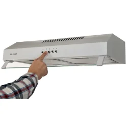 Hotte Casquette 60 cm Blanc - Double moteur 200 Watts - 435 m3/h