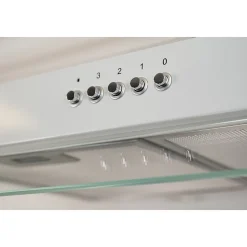 Hotte Casquette 60 cm Blanc - Double moteur 200 Watts - 435 m3/h