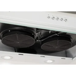 Hotte Casquette 60 cm Blanc - Double moteur 200 Watts - 435 m3/h