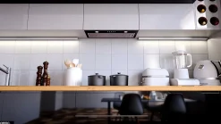 Hotte Casquette Aspirante Silencieuse - 60 cm - 320 m3/h - DELICO - Noir