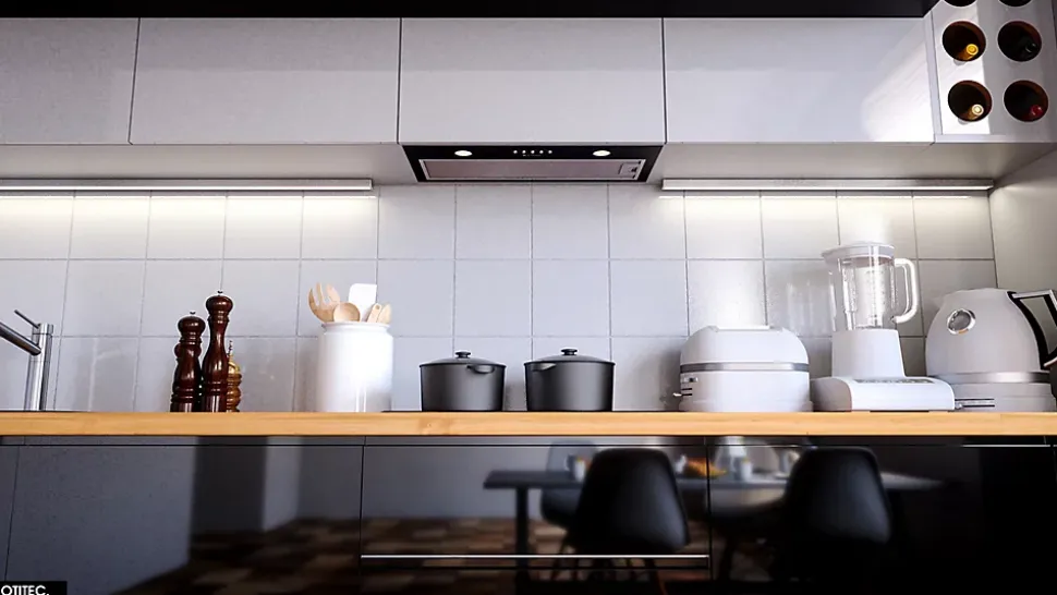 Hotte Casquette Aspirante Silencieuse - 60 cm - 320 m3/h - DELICO - Noir