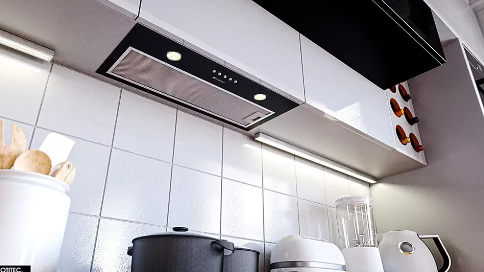 Hotte Casquette Aspirante Silencieuse - 60 cm - 320 m3/h - DELICO - Noir