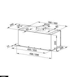 Hotte Casquette Aspirante Silencieuse - 60 cm - 320 m3/h - DELICO - Noir