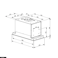 Hotte Casquette Aspirante Silencieuse - 60 cm - 720 m3/h - PINELIO - Blanc