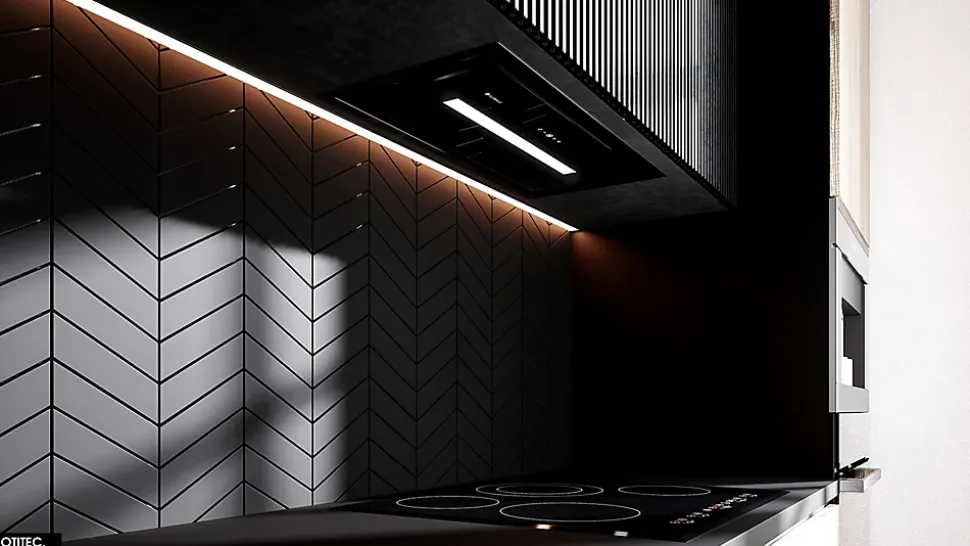 Hotte Casquette Aspirante Silencieuse - 60 cm - 720 m3/h - PINELIO - Noir