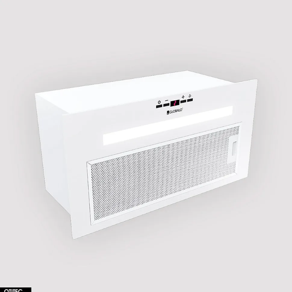 Hotte Casquette Aspirante Silencieuse - 60 cm - 575 m3/h - AGENDERO - Blanc