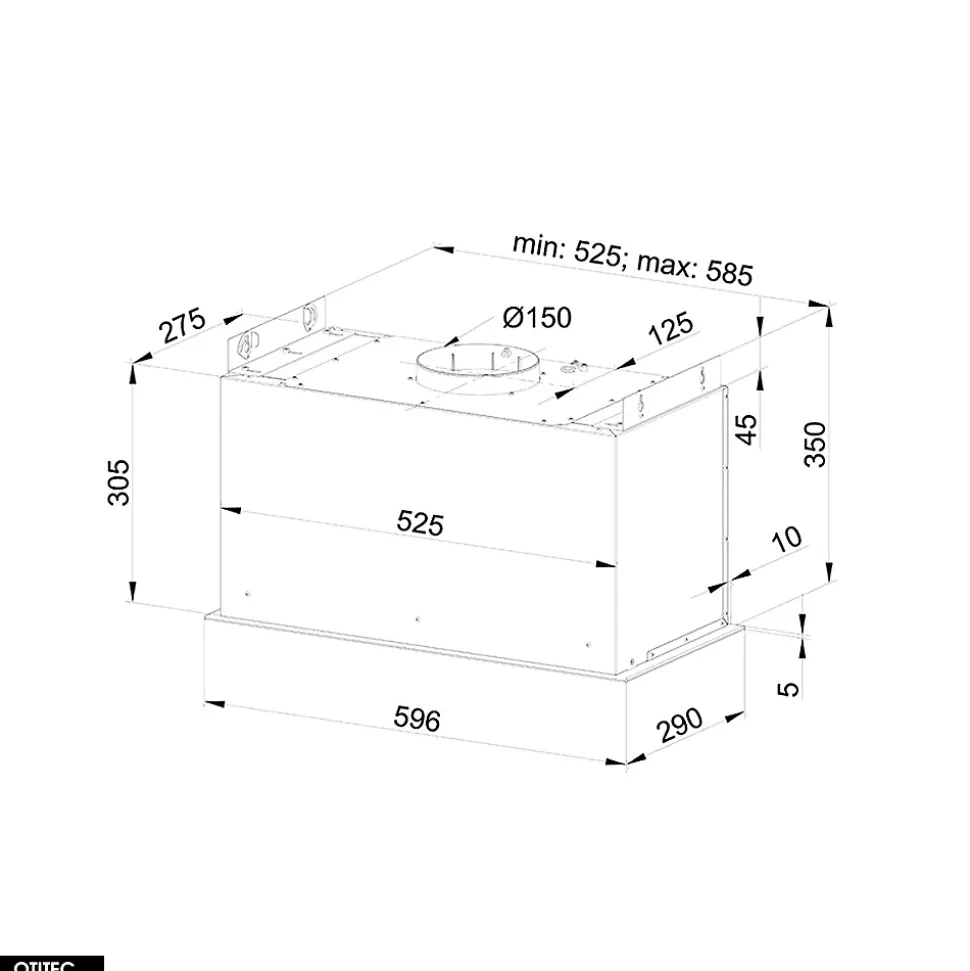 Hotte Casquette Aspirante Silencieuse - 60 cm - 525 m3/h - LOTEO - Blanc