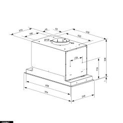 Hotte Casquette Aspirante Silencieuse - 60 cm - 580 m3/h - SELETIO - Noir