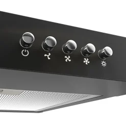 Hotte casquette 60cm classe a+ 220m3h 3 vitesses évacuation ou recyclage noir Ciarra CD6903DB