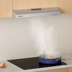 Hotte casquette 60cm 220m3/h 3 vitesses hotte encastrable évacuation ou recyclage inox Ciarra CD6903DS