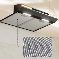 Hotte casquette 60cm 220m3h 3 vitesses tactile évacuation ou recyclage noir Ciarra CD6921B