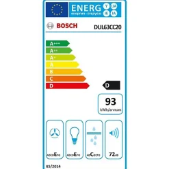 Hotte classique 60cm 350m3/h blanc Bosch DUL63CC20