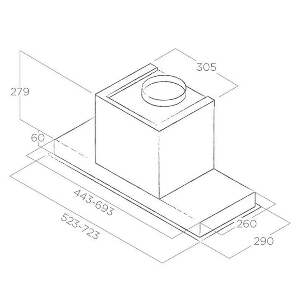 Hotte cuisine Elica encastrable HIDDEN 2.0 inox 80 cm