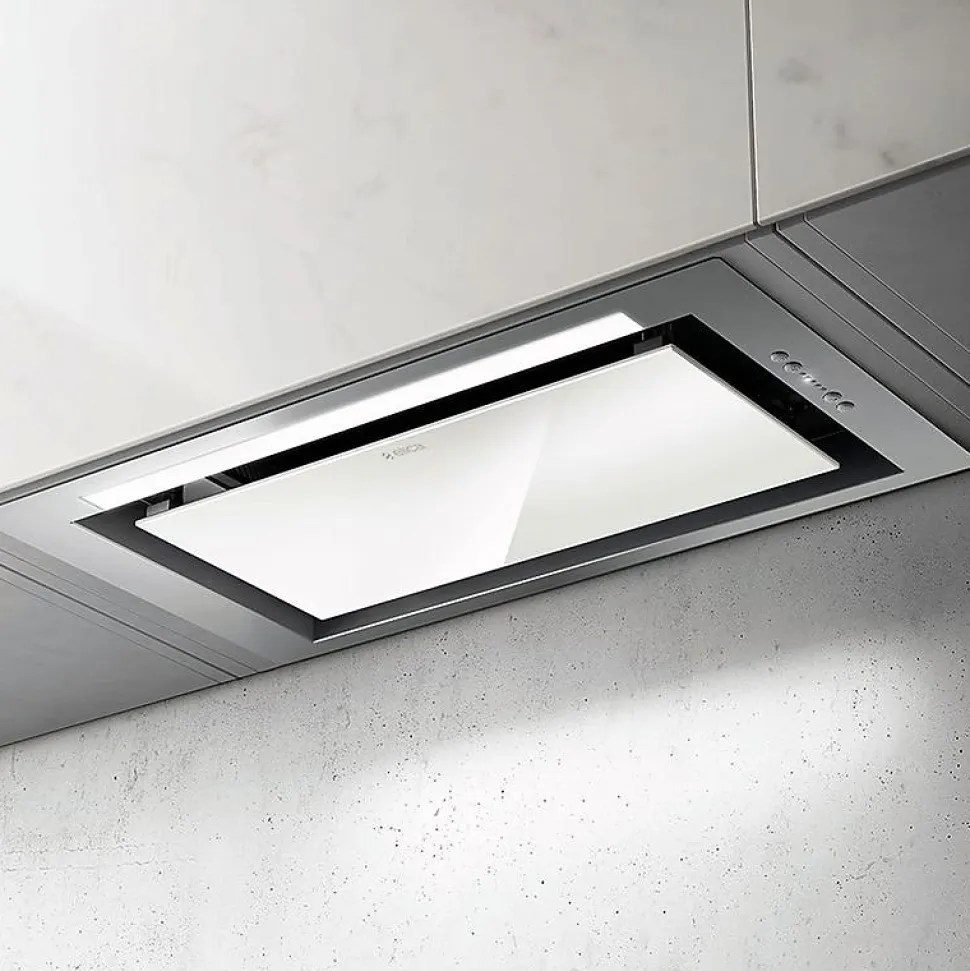 Hotte cuisine Elica encastrable HIDDEN 2.0 verre blanc 80 cm