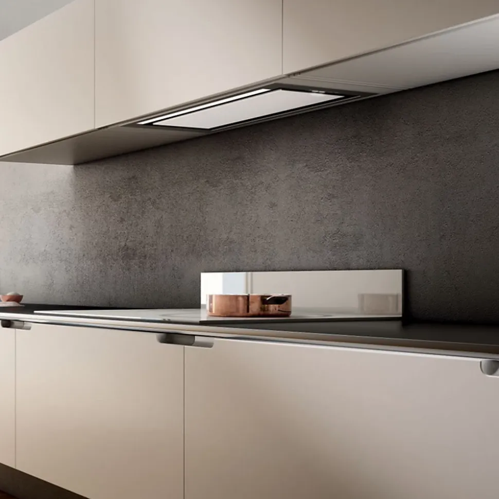 Hotte cuisine Elica encastrable HIDDEN 2.0 verre blanc 80 cm