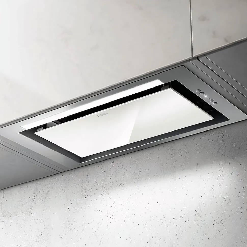 Hotte cuisine Elica encastrable HIDDEN 2.0 verre blanc 60 cm