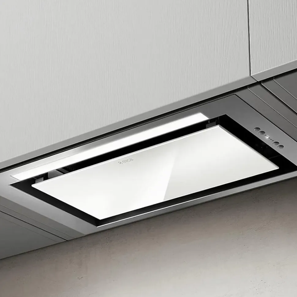 Hotte cuisine Elica encastrable HIDDEN 2.0 verre blanc 60 cm