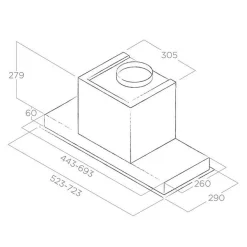 Hotte cuisine Elica encastrable HIDDEN 2.0 inox 60 cm