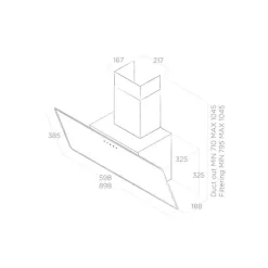Hotte cuisine Elica murale SHIRE noir 90 cm