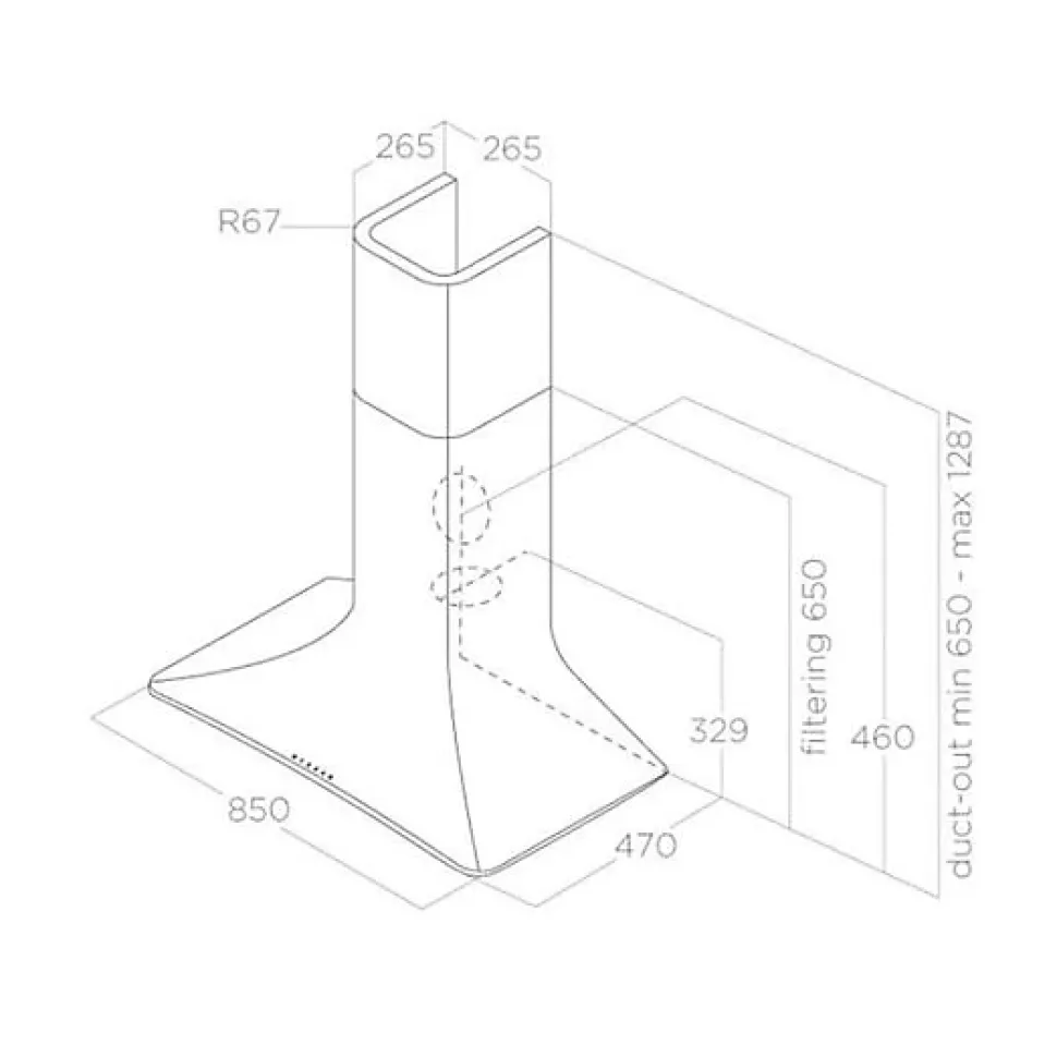 Hotte cuisine Elica murale SWEET blanc - version extraction