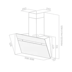 Hotte cuisine Elica murale STRIPE LUX inox 90 cm