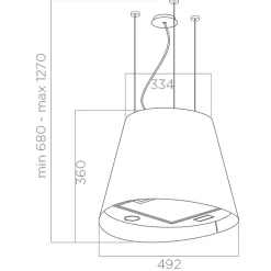 Hotte cuisine Elica suspendue inox blanc JUNO 50 cm - Nouvelle version