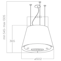 Hotte cuisine Elica suspendue noir EASY UX 50 cm