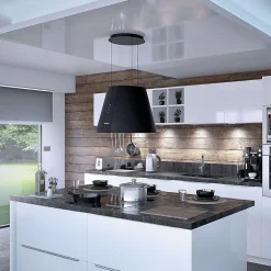Hotte cuisine en îlot Silverline PURE PLUS noir mat 50 cm