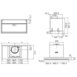 Hotte cuisine encastrable Elica BOXIN inox 60 cm