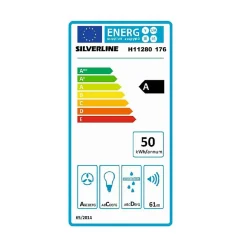 Hotte cuisine murale Silverline STRONG céramique blanc marbré 80 cm