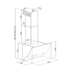 Hotte cuisine murale Silverline FARO blanc 60 cm
