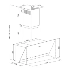 Hotte cuisine murale Silverline EVORA noire connectée 90 cm