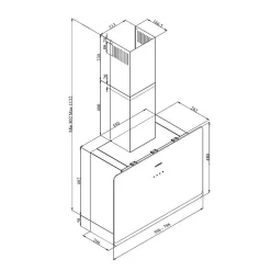 Hotte cuisine murale Silverline PORTO noire 60 cm