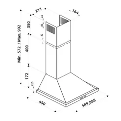 Hotte cuisine murale Silverline TESSY inox 60 cm