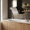 Hotte cuisine murale Silverline KIM inox et verre noir 60 cm