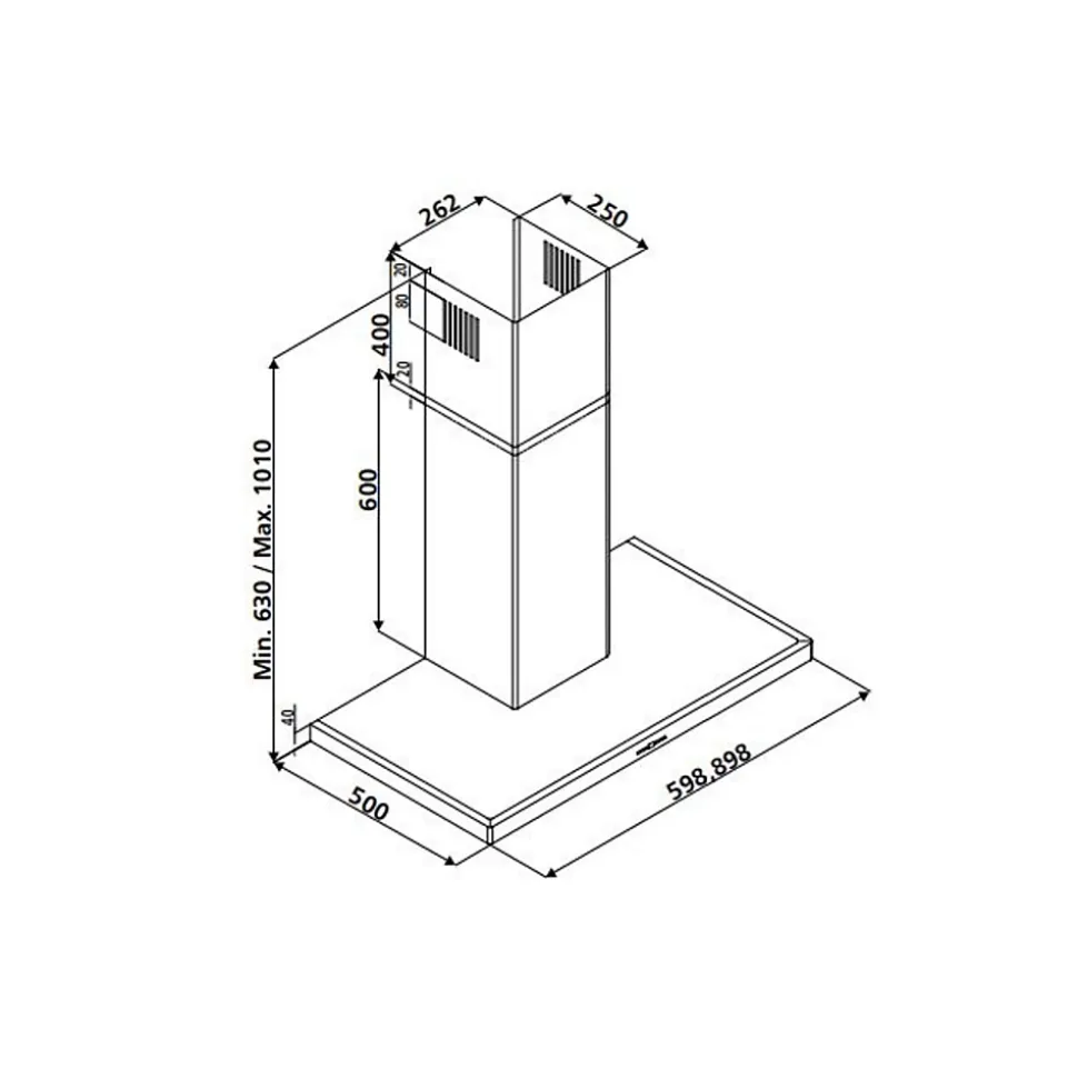 Hotte cuisine Silverline murale OPALE inox 90 cm