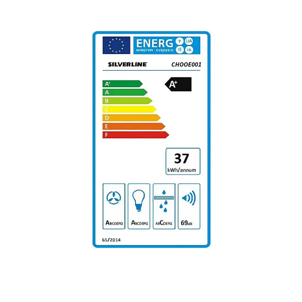 Hotte cuisine Silverline murale OPALE inox 90 cm