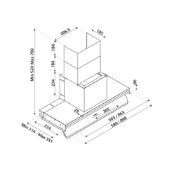 Hotte cuisine Silverline encastrable CELENO noir 90 cm