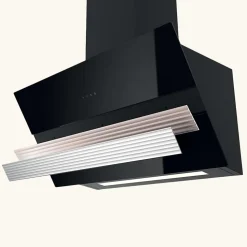 Hotte cuisine verticale Silverline ART verre noir 90 cm
