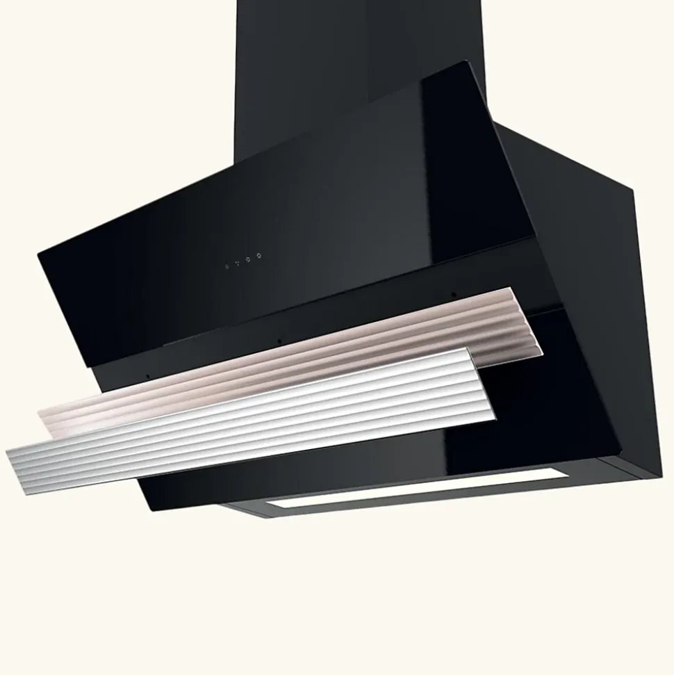 Hotte cuisine verticale Silverline ART verre noir 90 cm