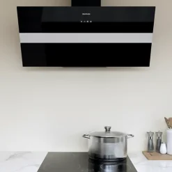 Hotte cuisine verticale Silverline ART verre noir 90 cm