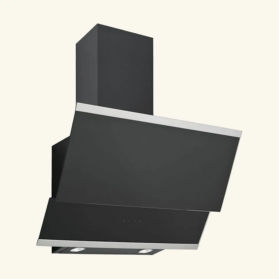 Hotte cuisine verticale Silverline LUKO verre trempé noir 60 cm