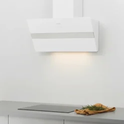 Hotte cuisine verticale Silverline ART verre blanc 90 cm