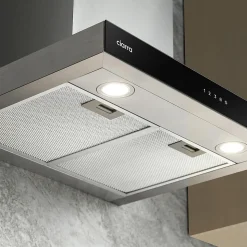 Hotte décorative 60cm classe a+++ murale 650m3h smart wifi 4 vitesses évacuation ou recyclage tactile inox CD6102S Ciarra