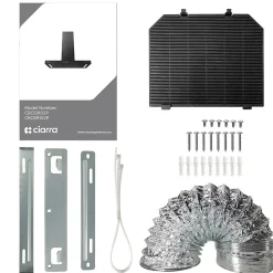 Hotte décorative 90cm murale 650m3h wifi classe a+++ 4 vitesses évacuation ou recyclage tactile noir CD9102B-P Ciarra