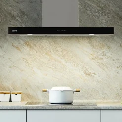 Hotte décorative 90cm murale 650m3h wifi classe a+++ 4 vitesses évacuation ou recyclage tactile inox CD9102S Ciarra