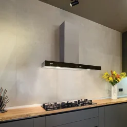 Hotte décorative 90cm murale 650m3h wifi classe a+++ 4 vitesses évacuation ou recyclage tactile inox CD9102S Ciarra