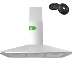 Hotte décorative 90cm murale 370m3h classe a++ 3 vitesses évacuation ou recyclage inox 201SS90 Ciarra