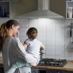 Hotte décorative 90cm murale 370m3h classe a++ 3 vitesses évacuation ou recyclage inox 201SS90 Ciarra